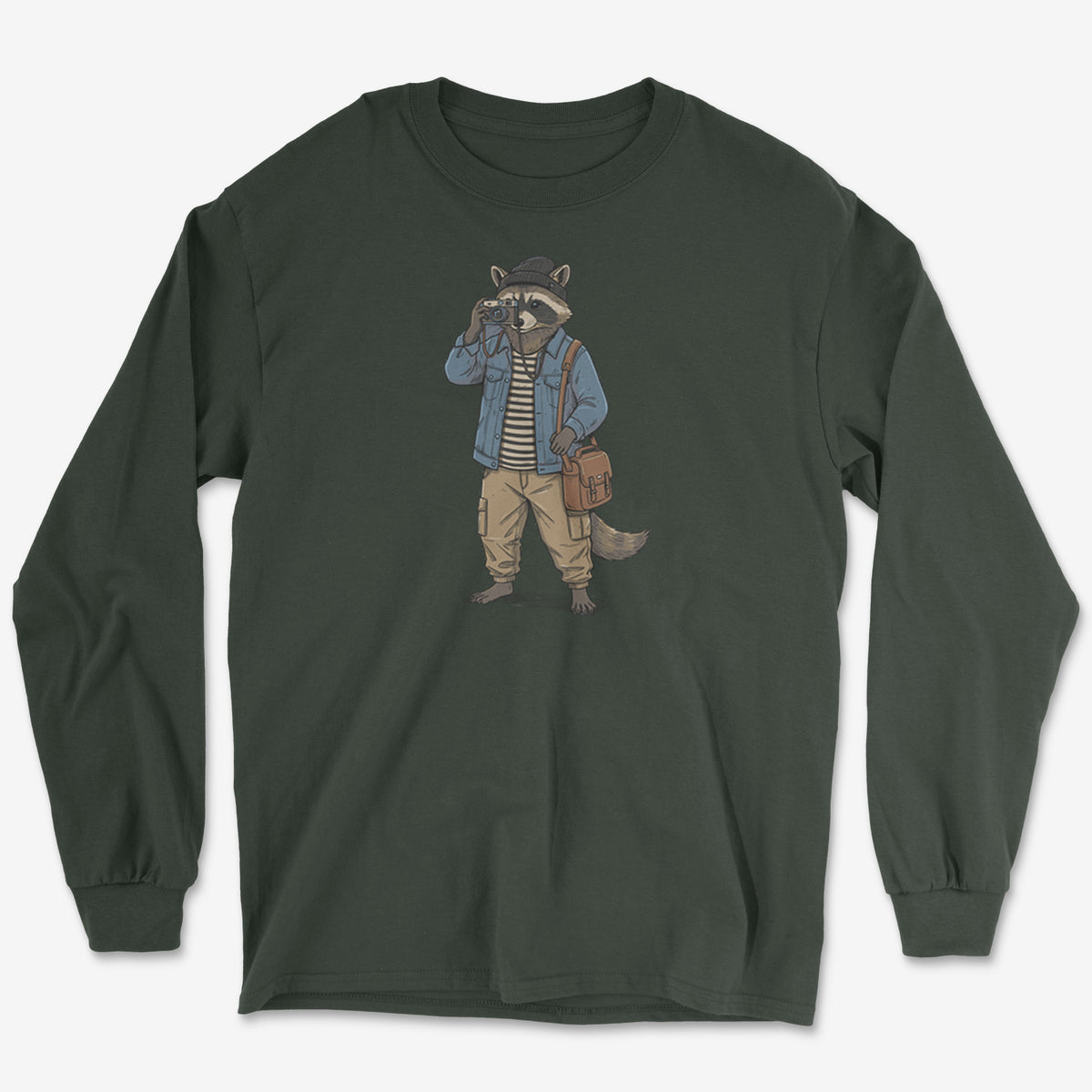 Raccoon Photographer Long Sleeve Tee