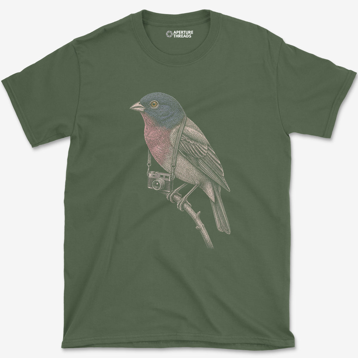 Rangefinder Painted Bunting Colour T-Shirt — military green
