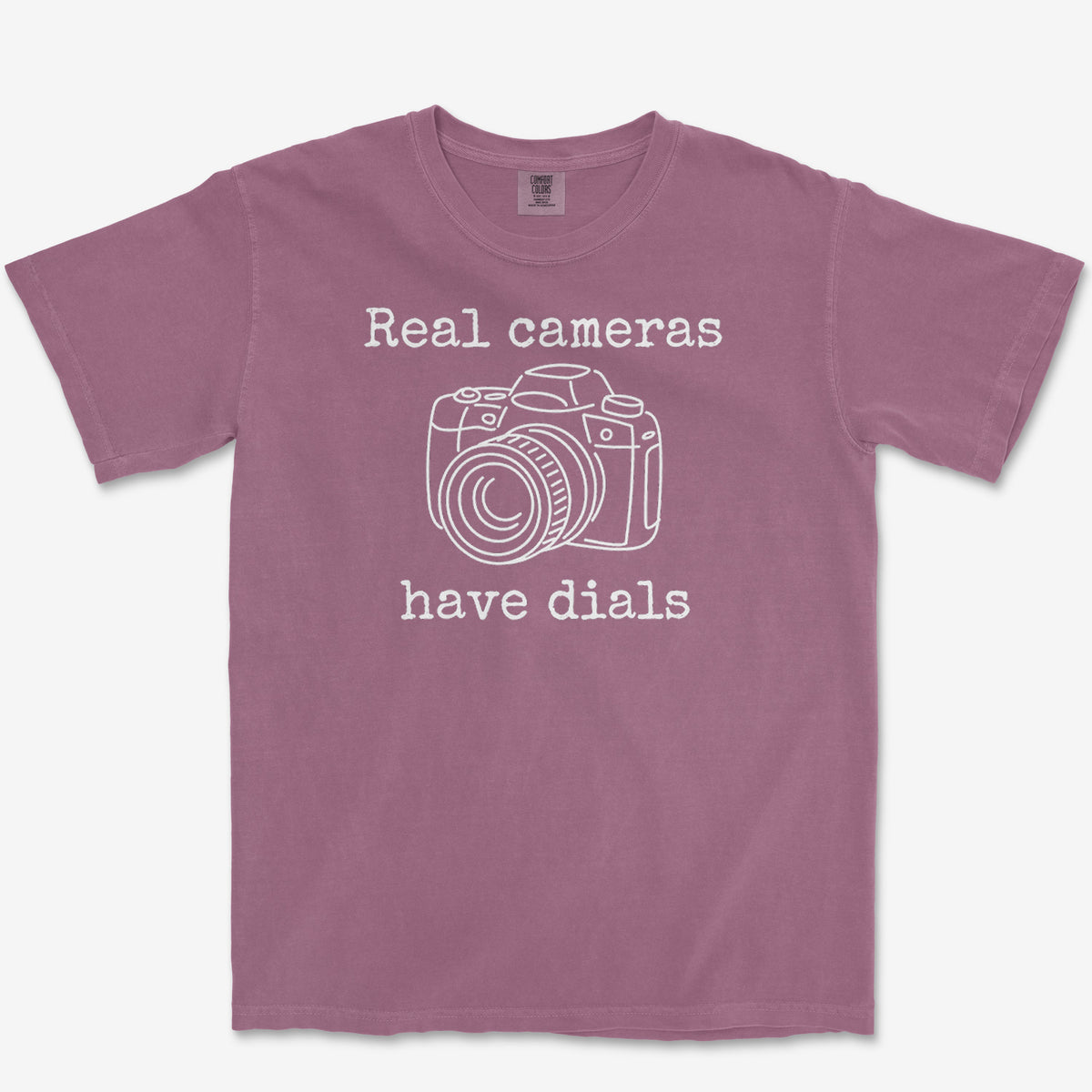 Real Cameras Have Dials Tee — berry