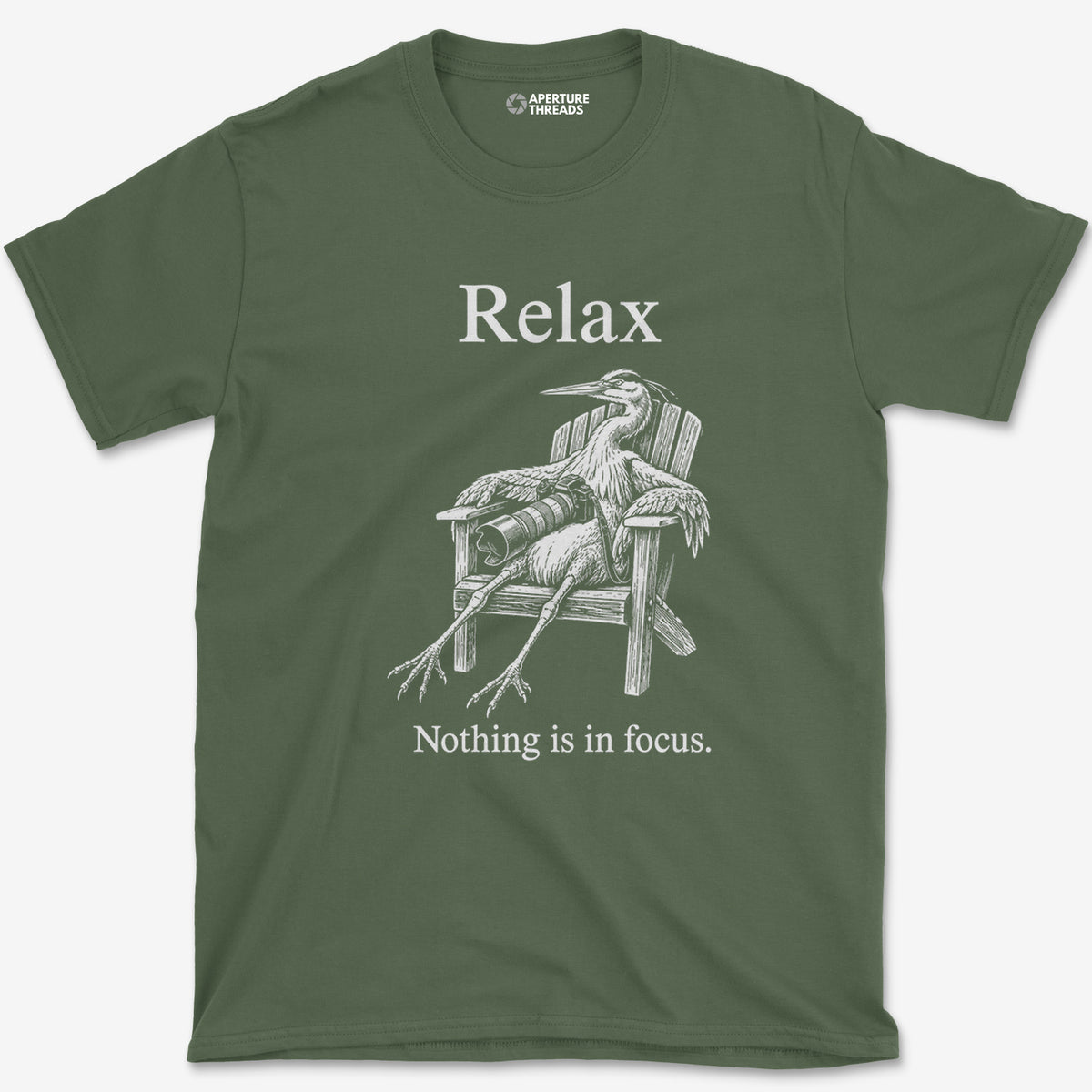 Relax Heron T-Shirt — military green