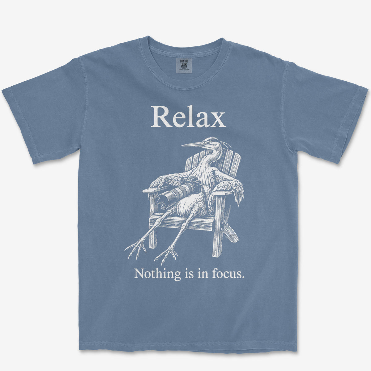 Relax Heron Tee — blue jean