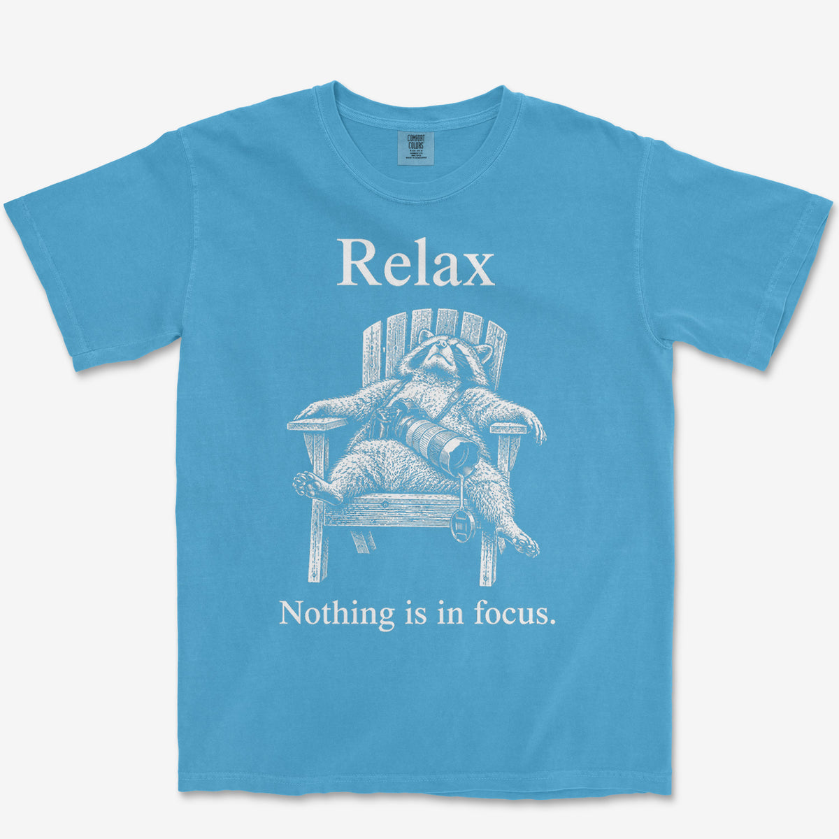 Relax Raccoon Tee — royal caribe