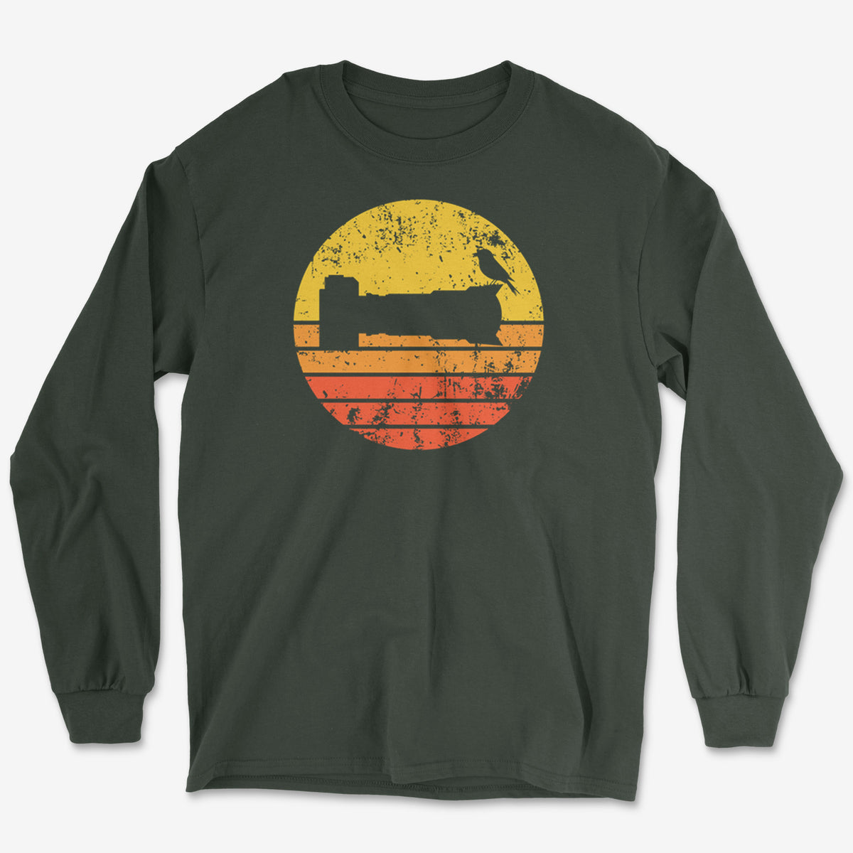 Sunset Bird Camera Long Sleeve Tee
