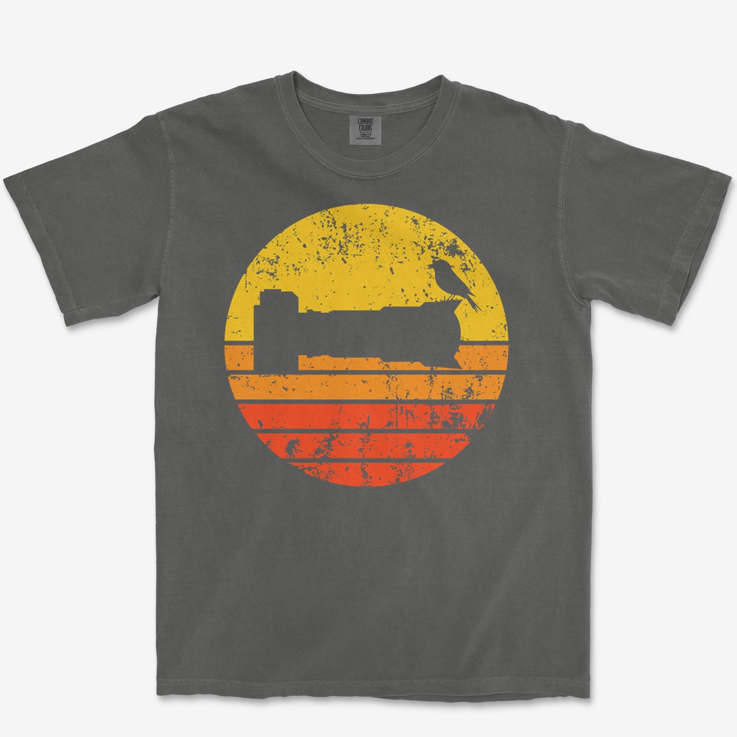 Sunset Bird Camera Heavyweight Tee