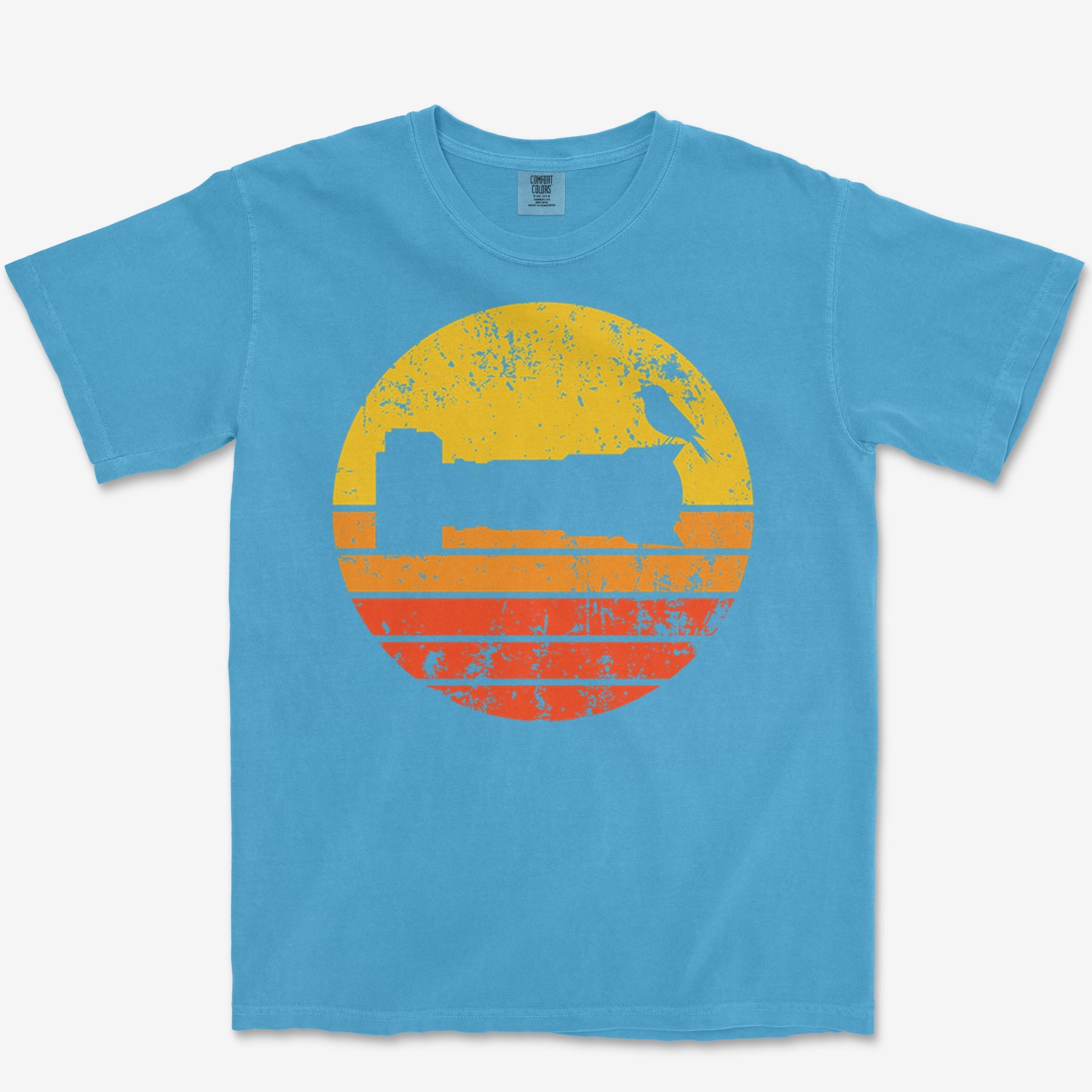 Sunset Bird Camera Heavyweight Tee