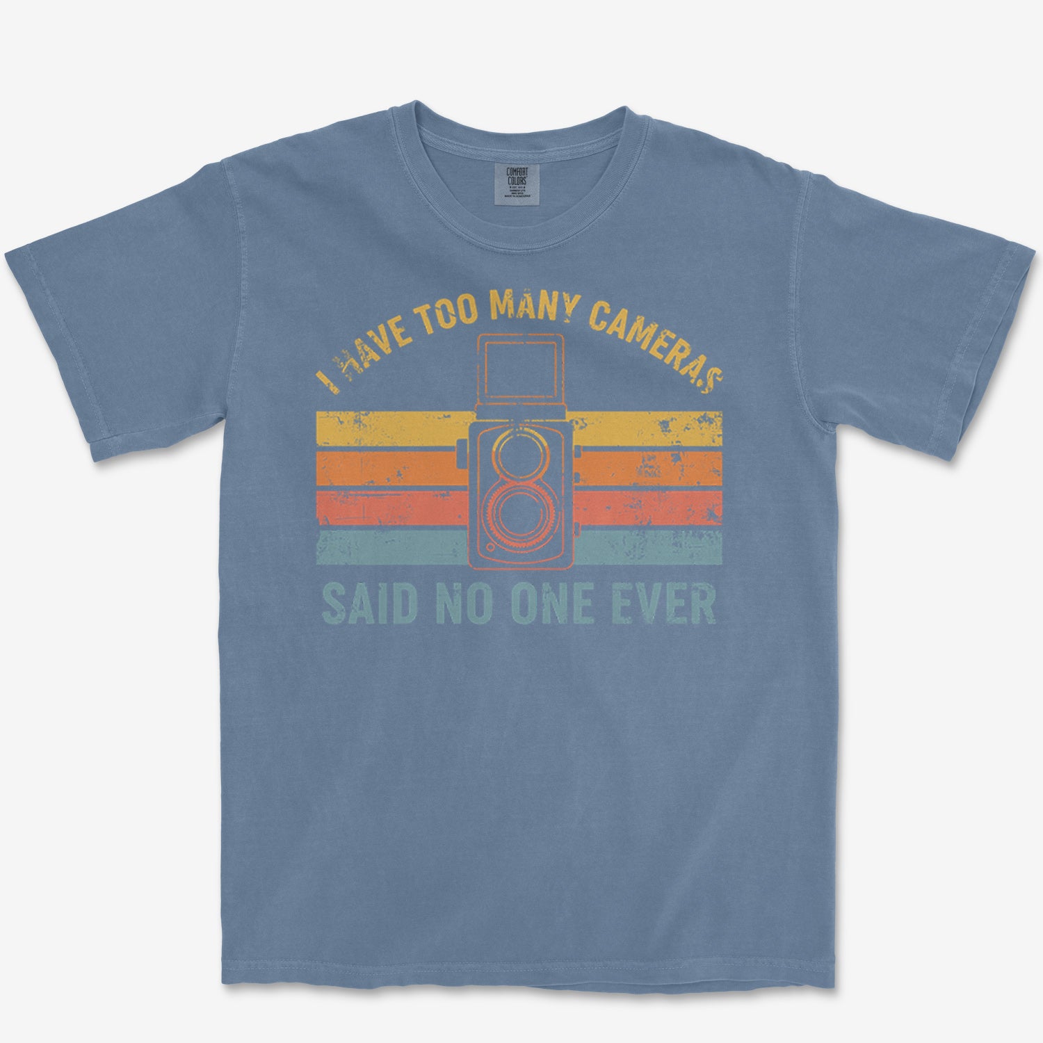 Too Many Cameras Heavyweight Tee