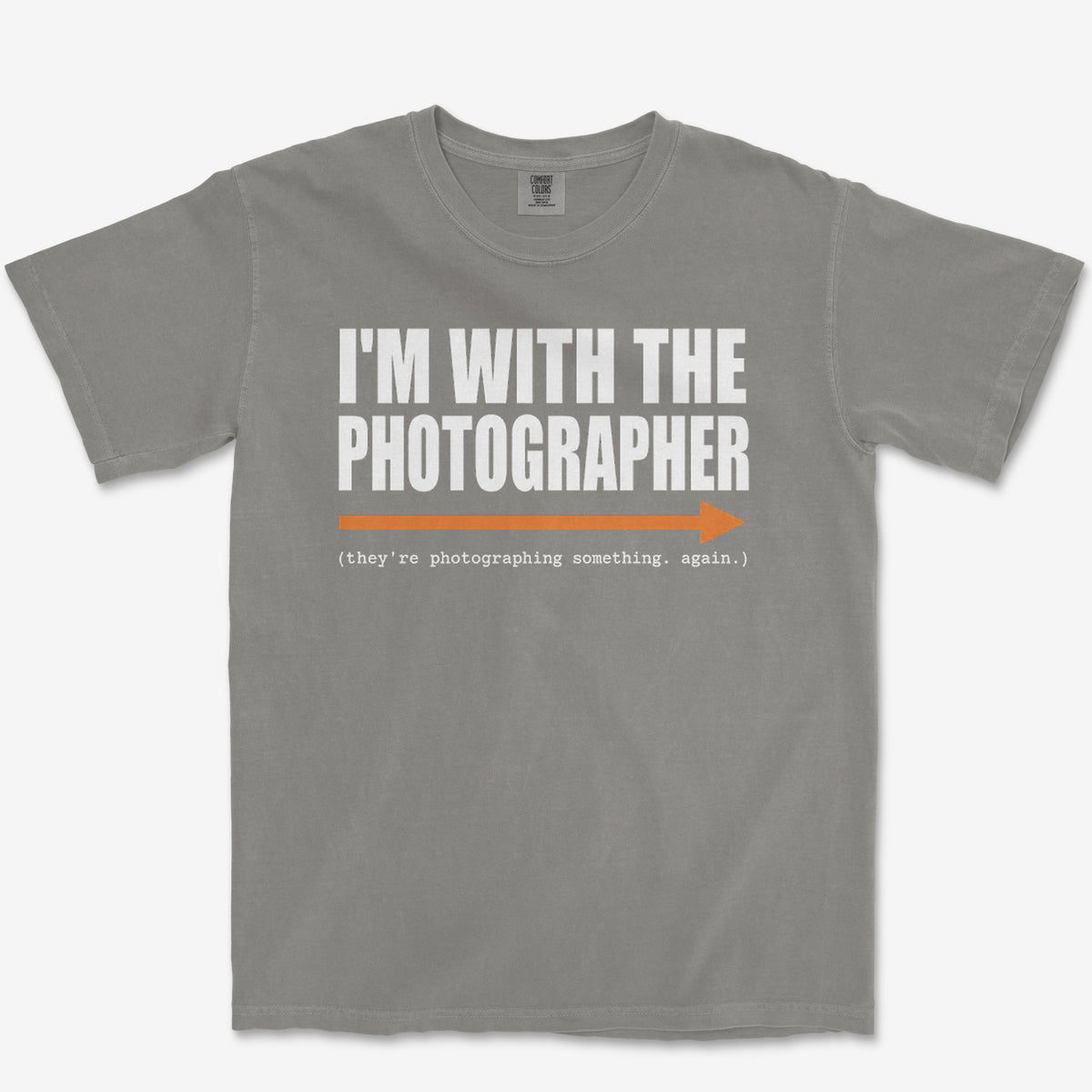 With The Photographer Tee — grey