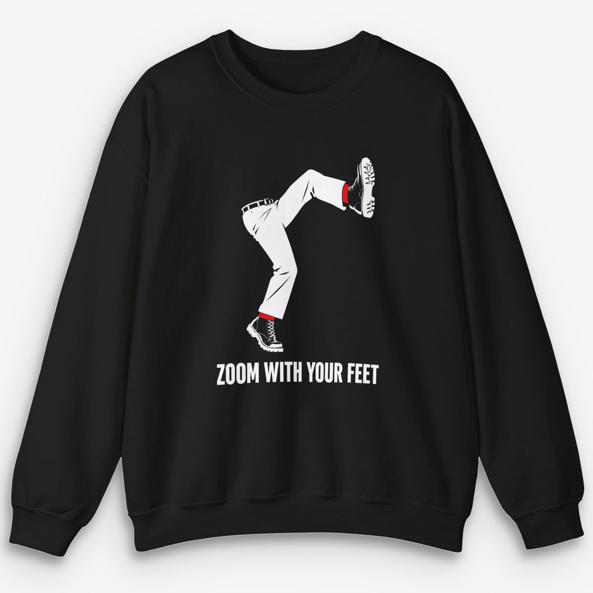 Zoom With Your Feet Red Socks Sweatshirt