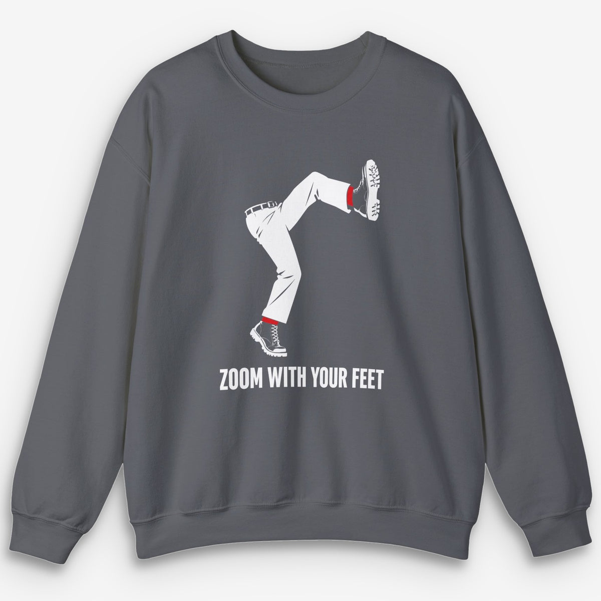 Zoom With Your Feet Red Socks Sweatshirt