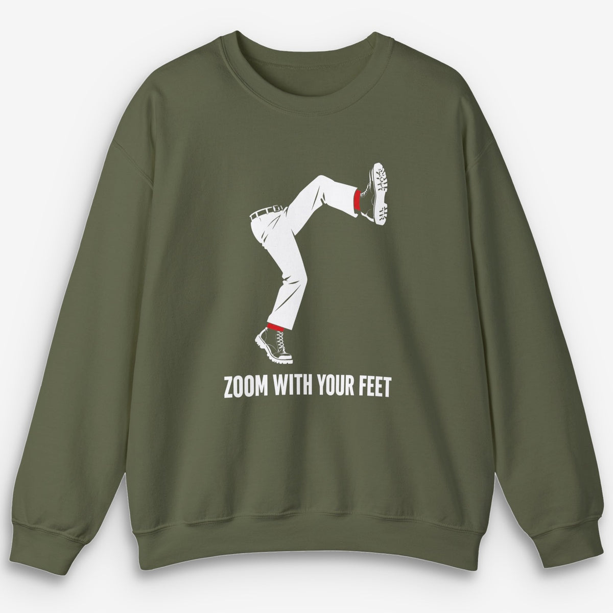 Zoom With Your Feet Red Socks Sweatshirt