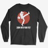 Zoom With Your Feet Walker Red Disc Long Sleeve Tee