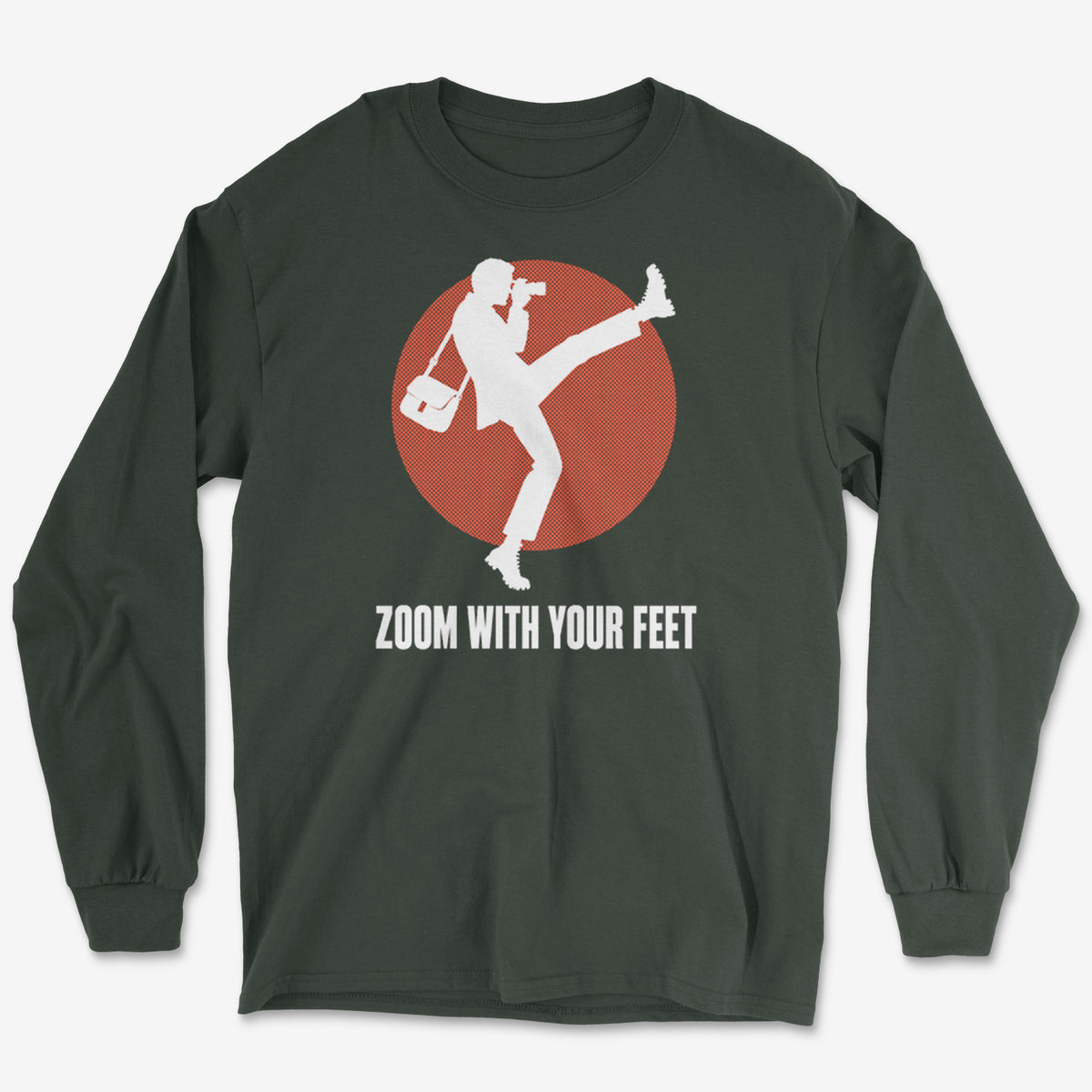 Zoom With Your Feet Walker Red Disc Long Sleeve Tee
