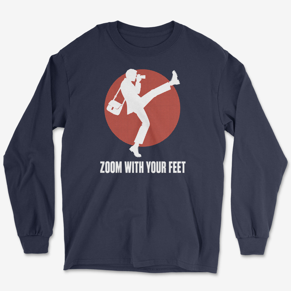 Zoom With Your Feet Walker Red Disc Long Sleeve Tee