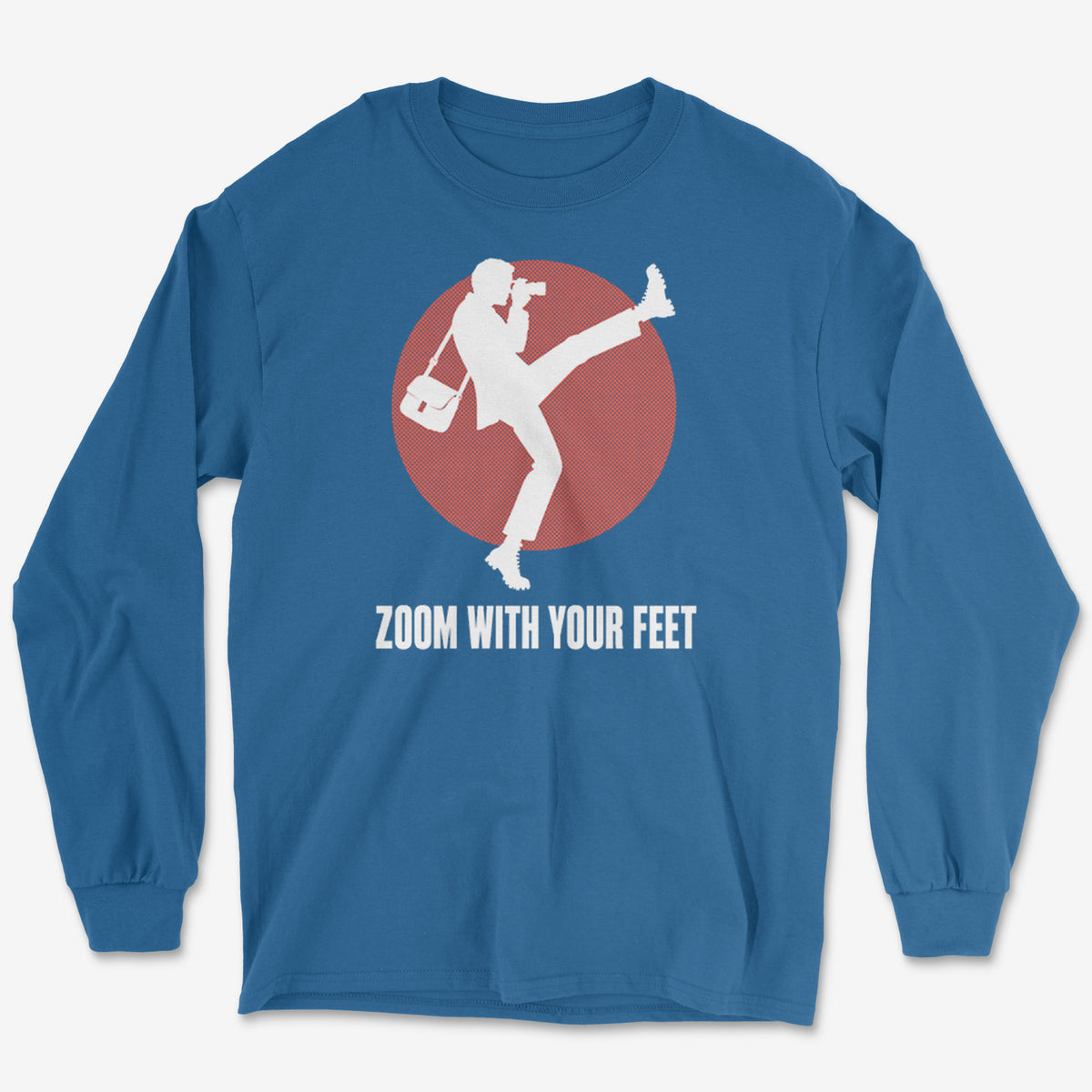 Zoom With Your Feet Walker Red Disc Long Sleeve Tee