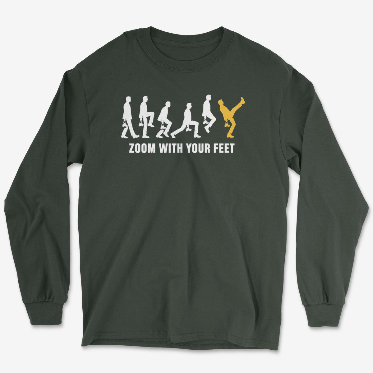 Zoom With Your Feet Walk Cycle Yellow Long Sleeve Tee
