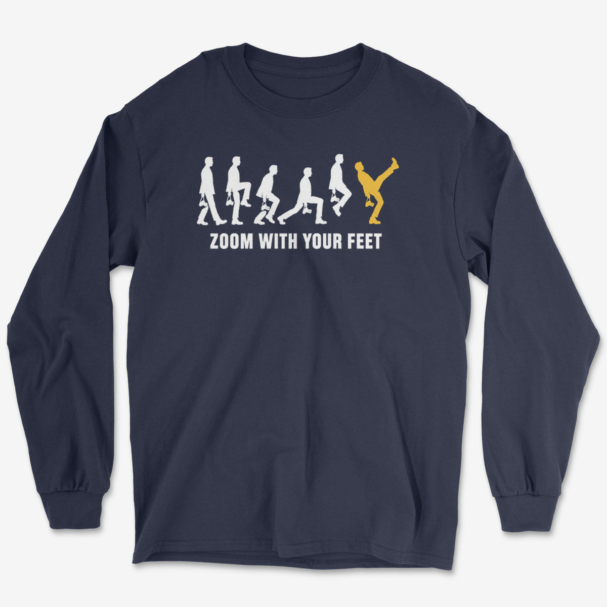 Zoom With Your Feet Walk Cycle Yellow Long Sleeve Tee