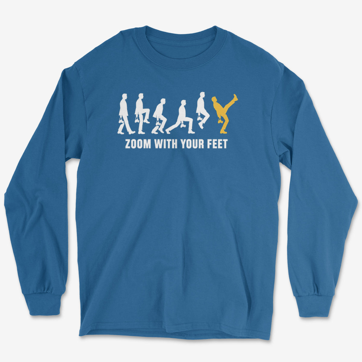 Zoom With Your Feet Walk Cycle Yellow Long Sleeve Tee