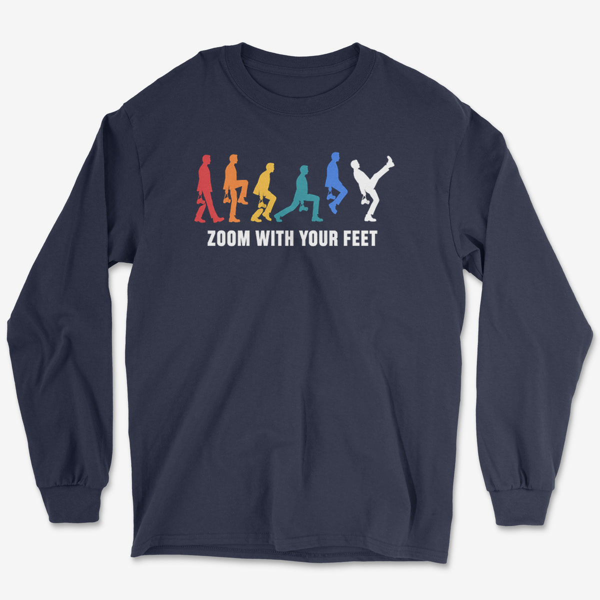 Zoom With Your Feet Walk Cycle Color Long Sleeve Tee