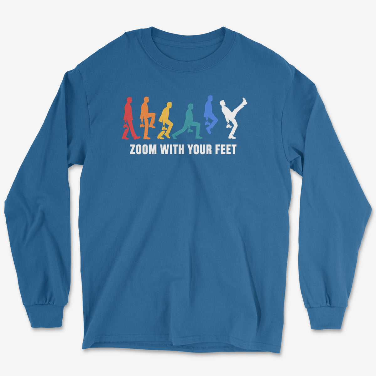 Zoom With Your Feet Walk Cycle Color Long Sleeve Tee