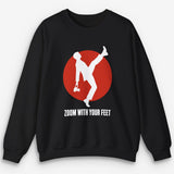 Zoom With Your Feet High Kick Red Disc Sweatshirt
