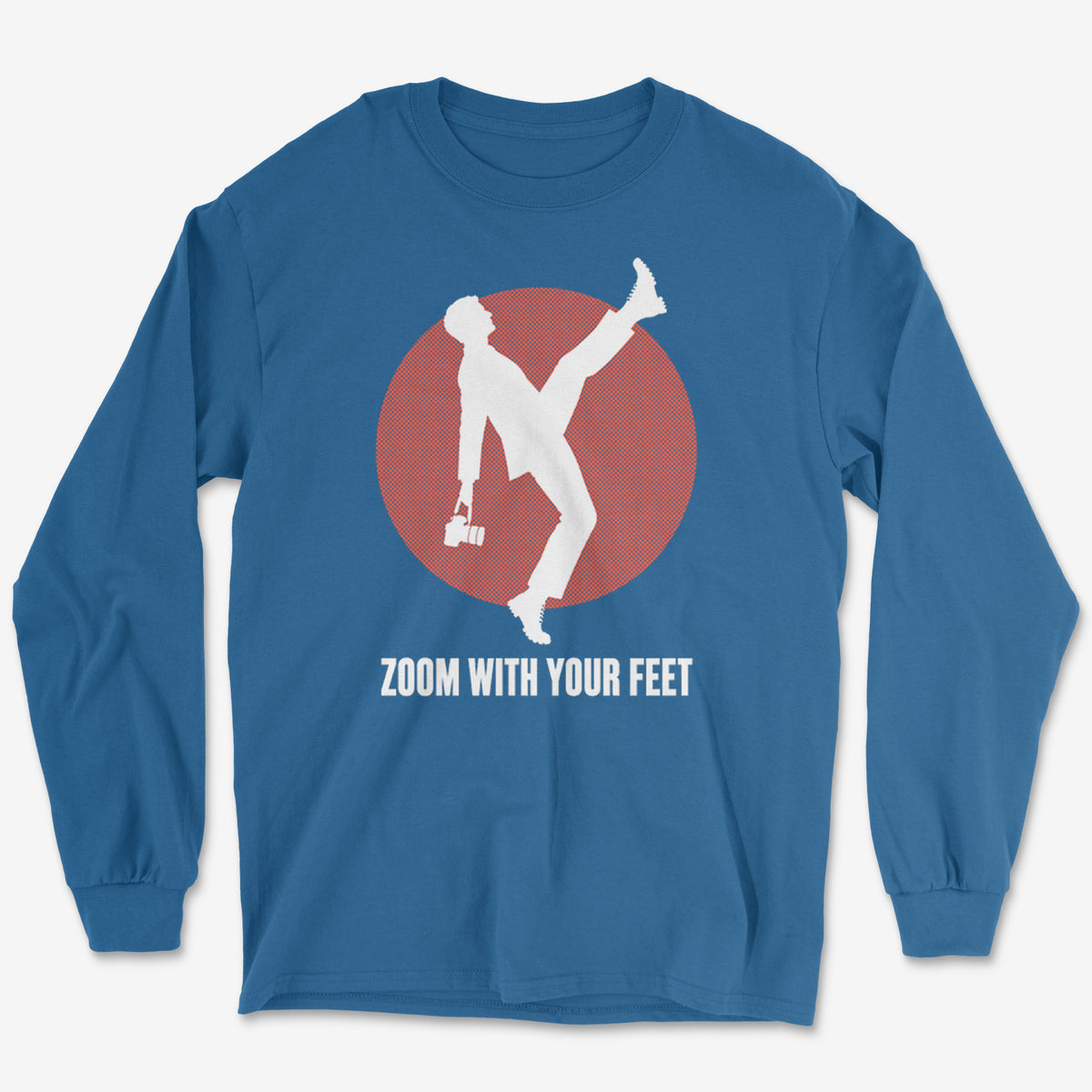 Zoom With Your Feet High Kick Red Disc Long Sleeve Tee