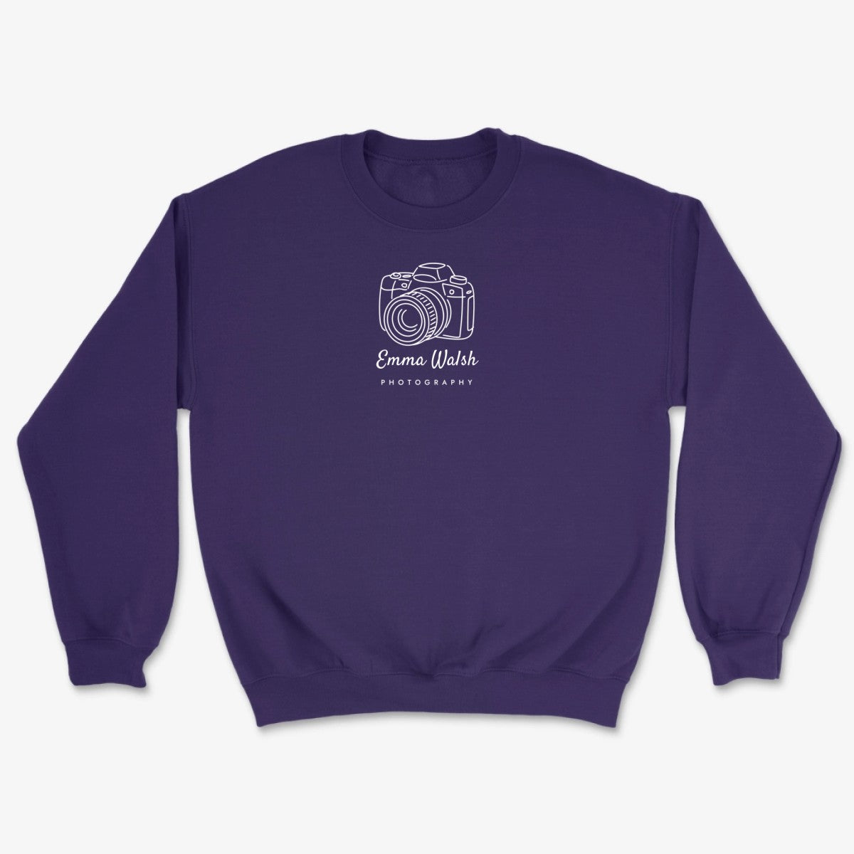 Custom Line Camera Sweatshirt - Purple
