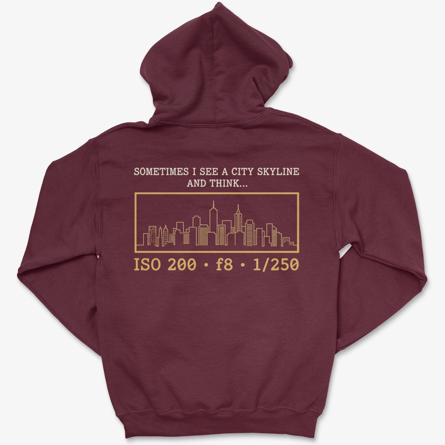 Hoodie Maroon / S City Skyline - Pullover Hoodie