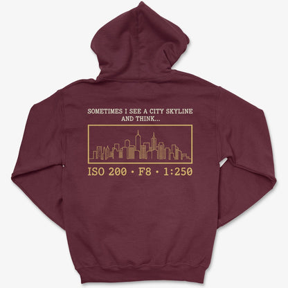 Hoodie Maroon / S City Skyline - Zip Hoodie