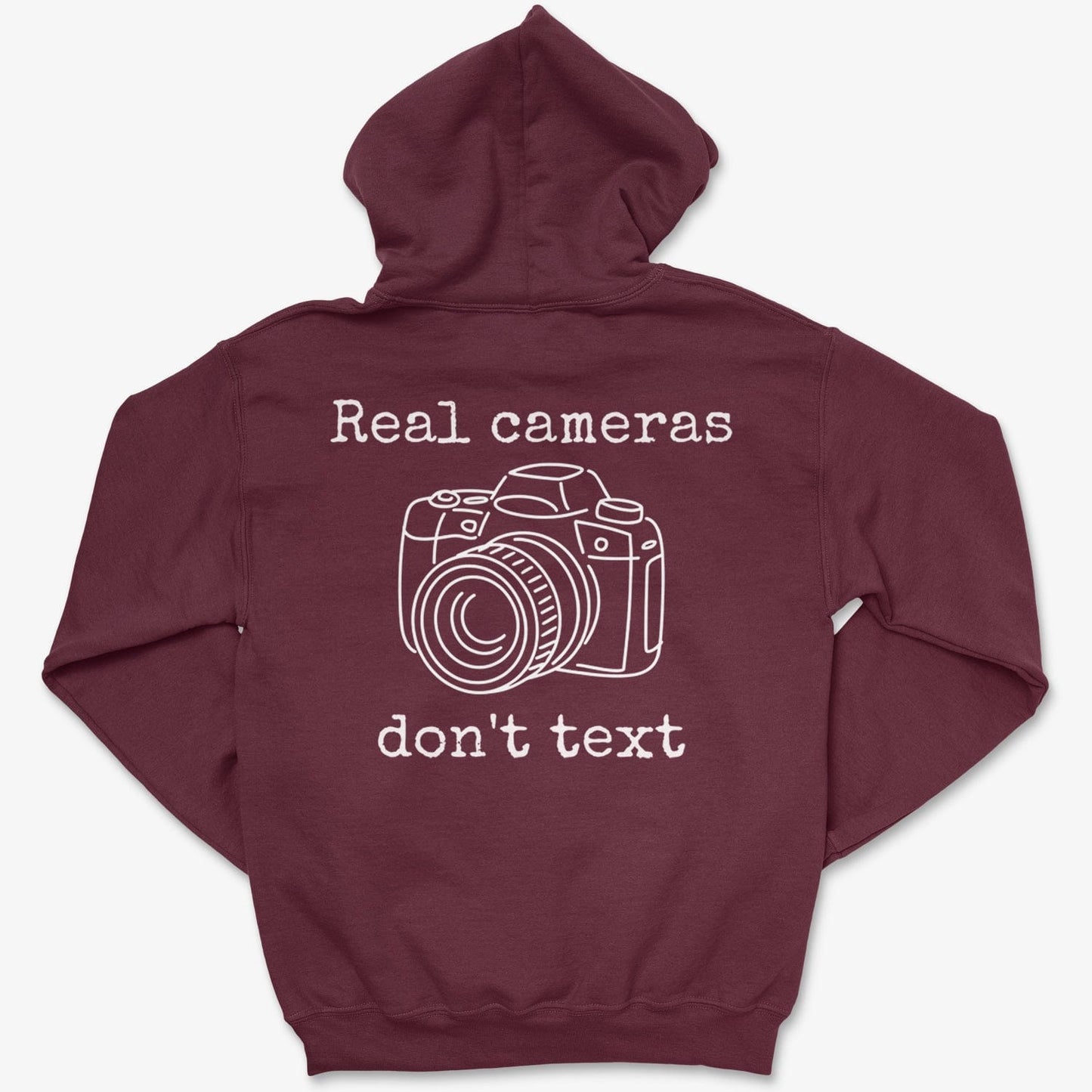 Hoodie Maroon / S Real Cameras - Pullover Hoodie