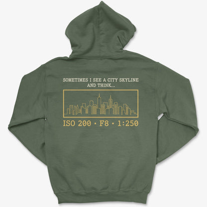 Hoodie Military Green / S City Skyline - Pullover Hoodie