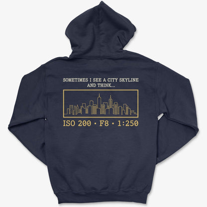 Hoodie Navy / S City Skyline - Pullover Hoodie