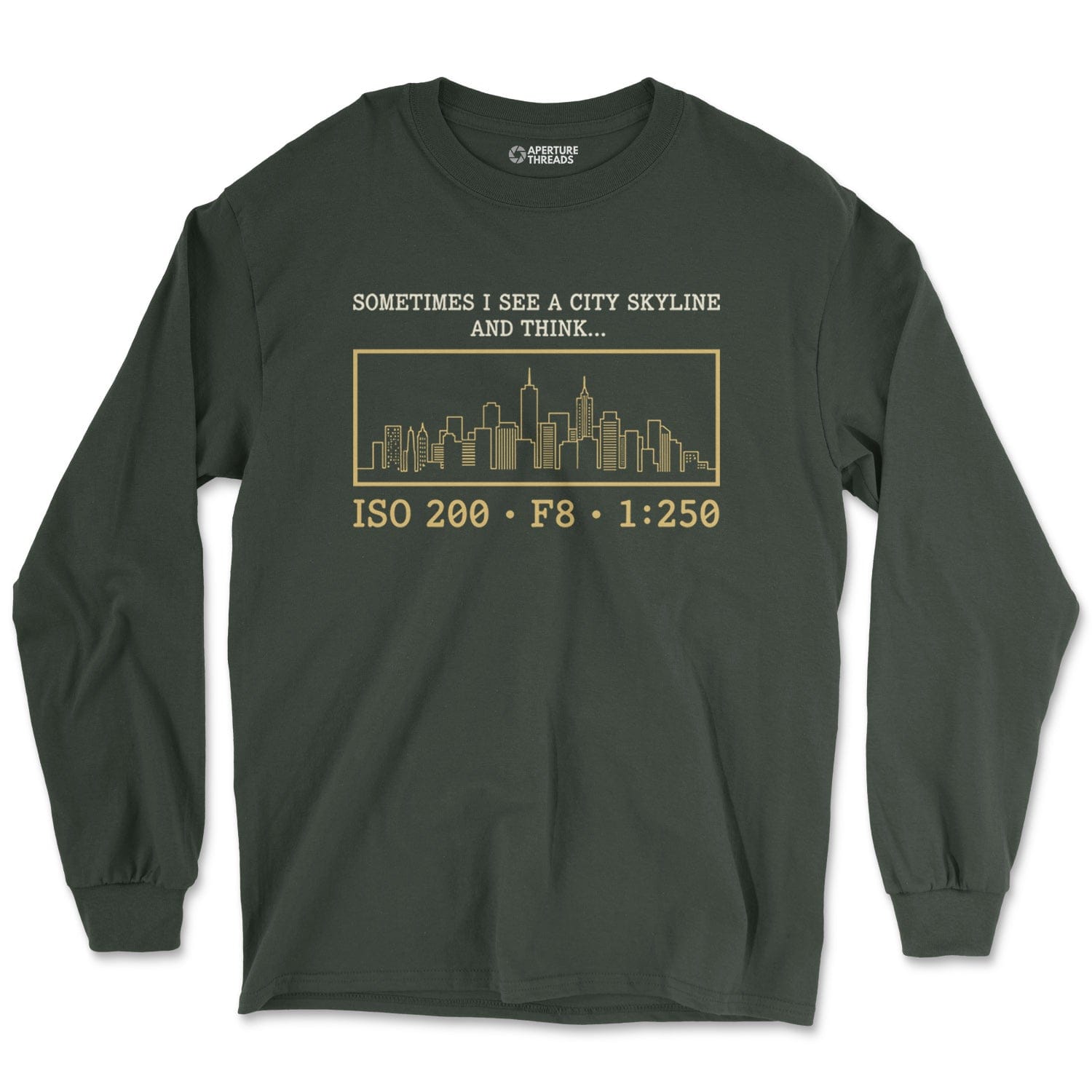 Long-sleeve Forest Green / M City Skyline - Long Sleeve