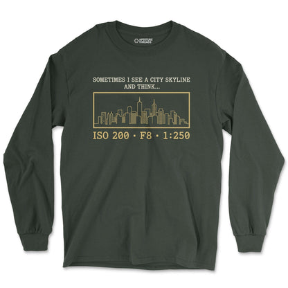 Long-sleeve Forest Green / M City Skyline - Long Sleeve