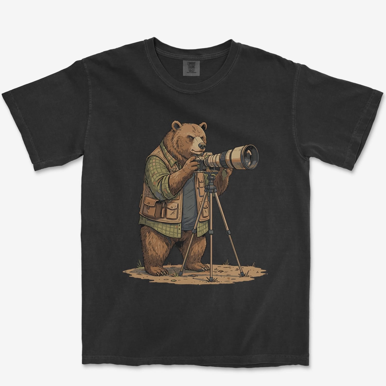 T-Shirt Black / S Bear Photographer Heavyweight Tee