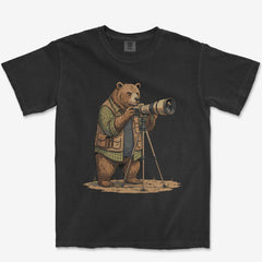 T-Shirt Black / S Bear Photographer Heavyweight Tee