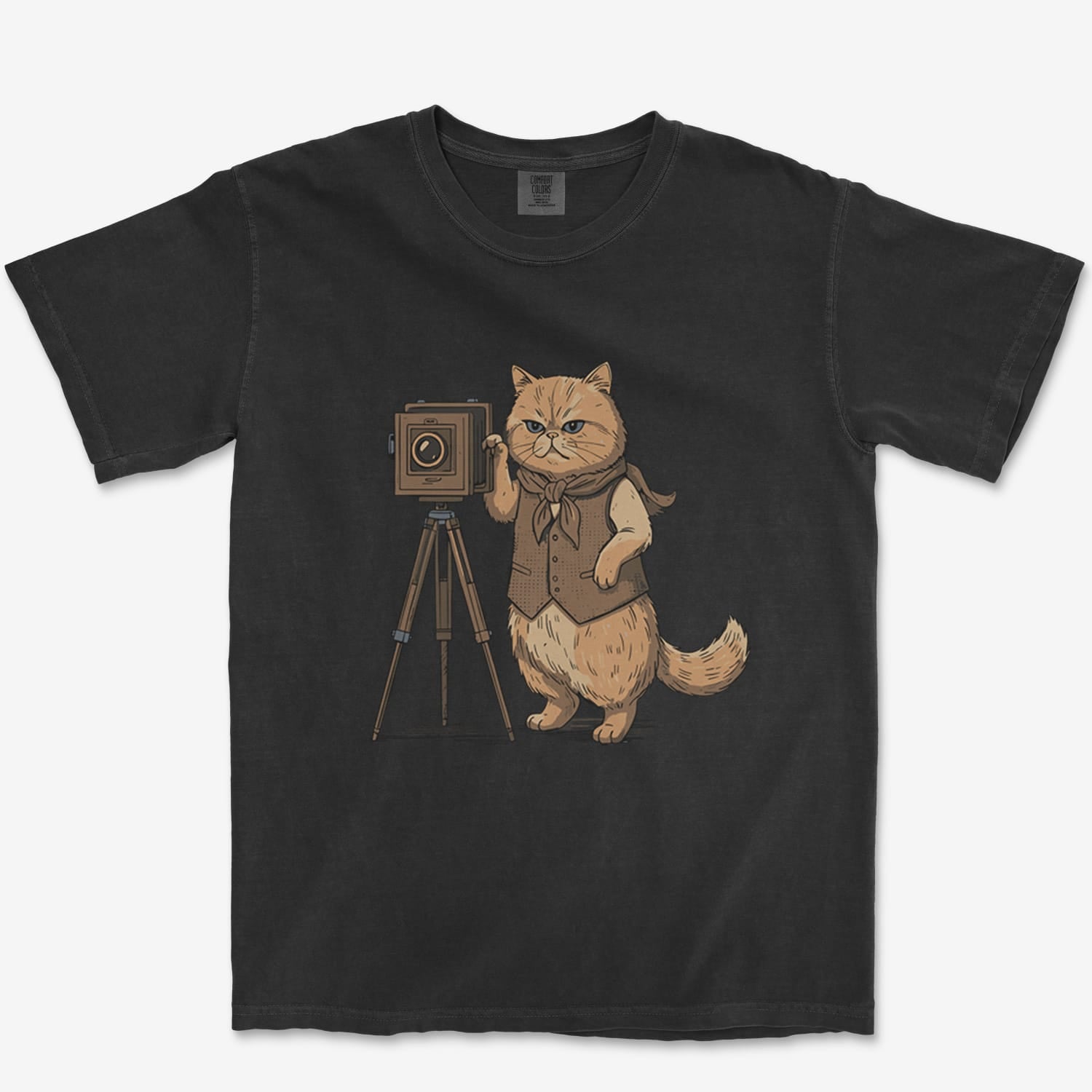 T-Shirt Black / S Cat Photographer Heavyweight Tee
