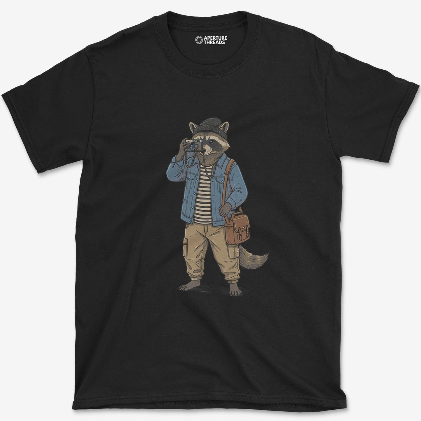T-Shirt Black / S Racoon Photographer T-Shirt