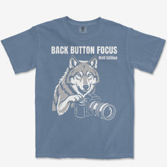 T-Shirt Blue Jean / S Back Button Focus Heavyweight Tee