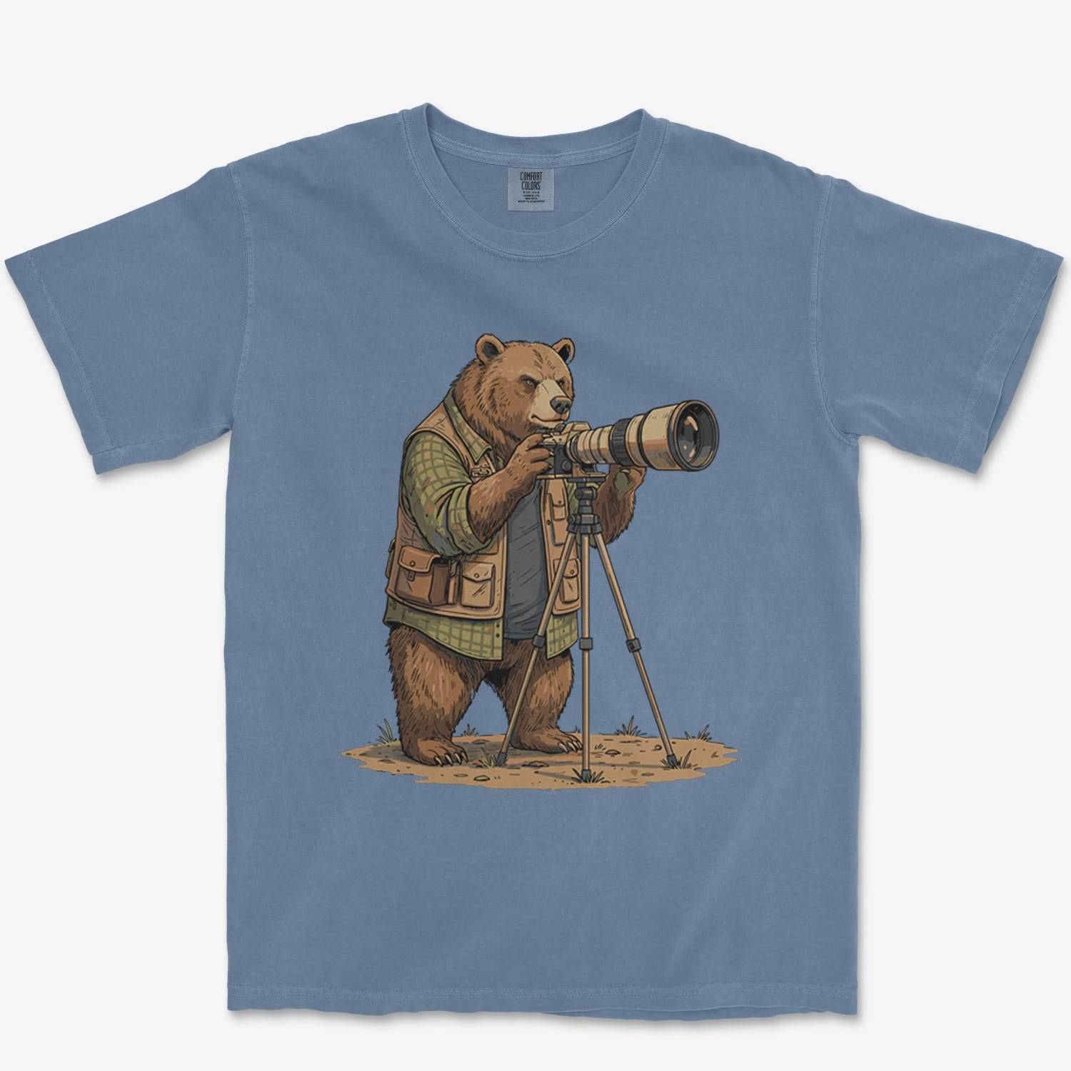 T-Shirt Blue Jean / S Bear Photographer Heavyweight Tee