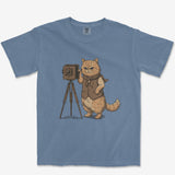 T-Shirt Blue Jean / S Cat Photographer Heavyweight Tee