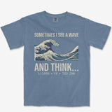 T-Shirt Blue Jean / S See A Wave Heavyweight Tee