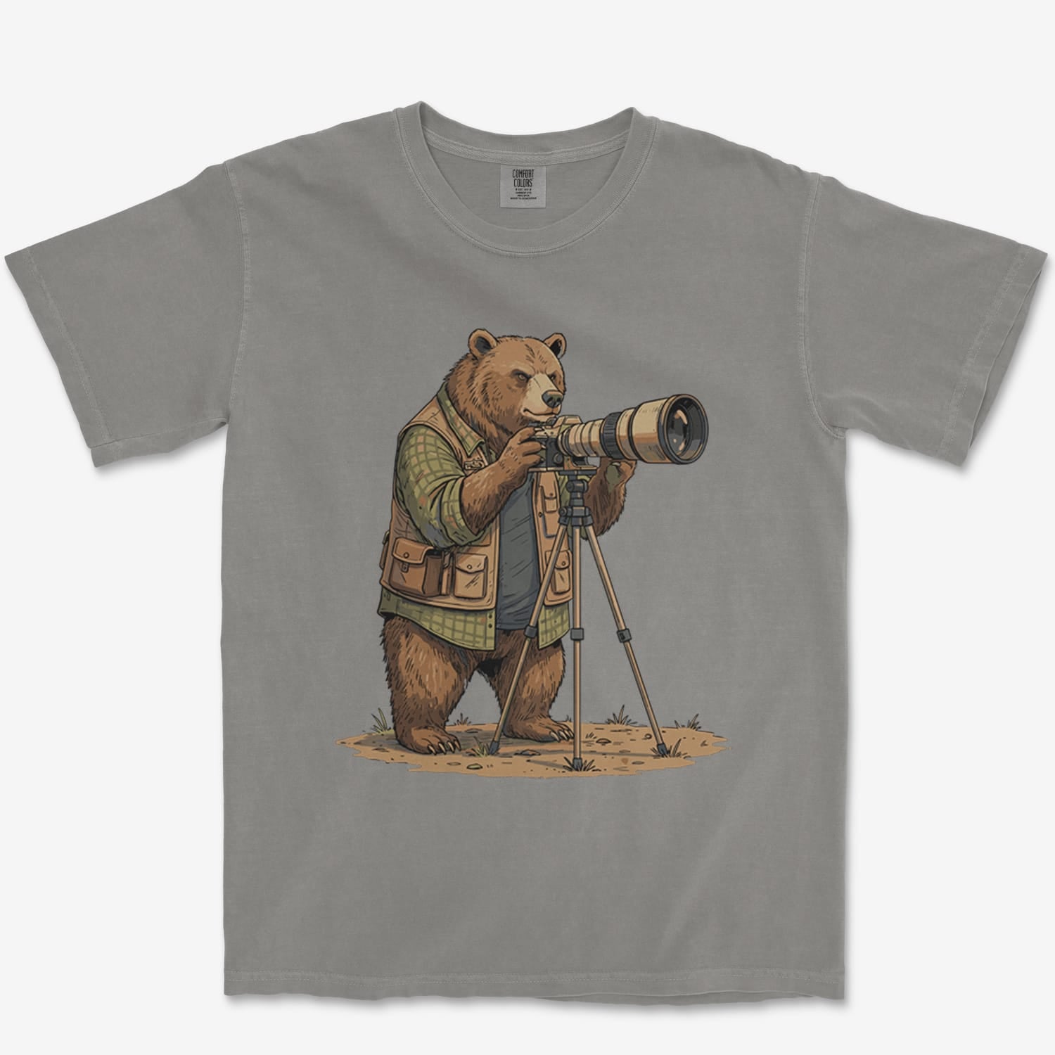 T-Shirt Grey / S Bear Photographer Heavyweight Tee