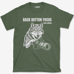T-Shirt Military Green / S Back Button Focus T-Shirt