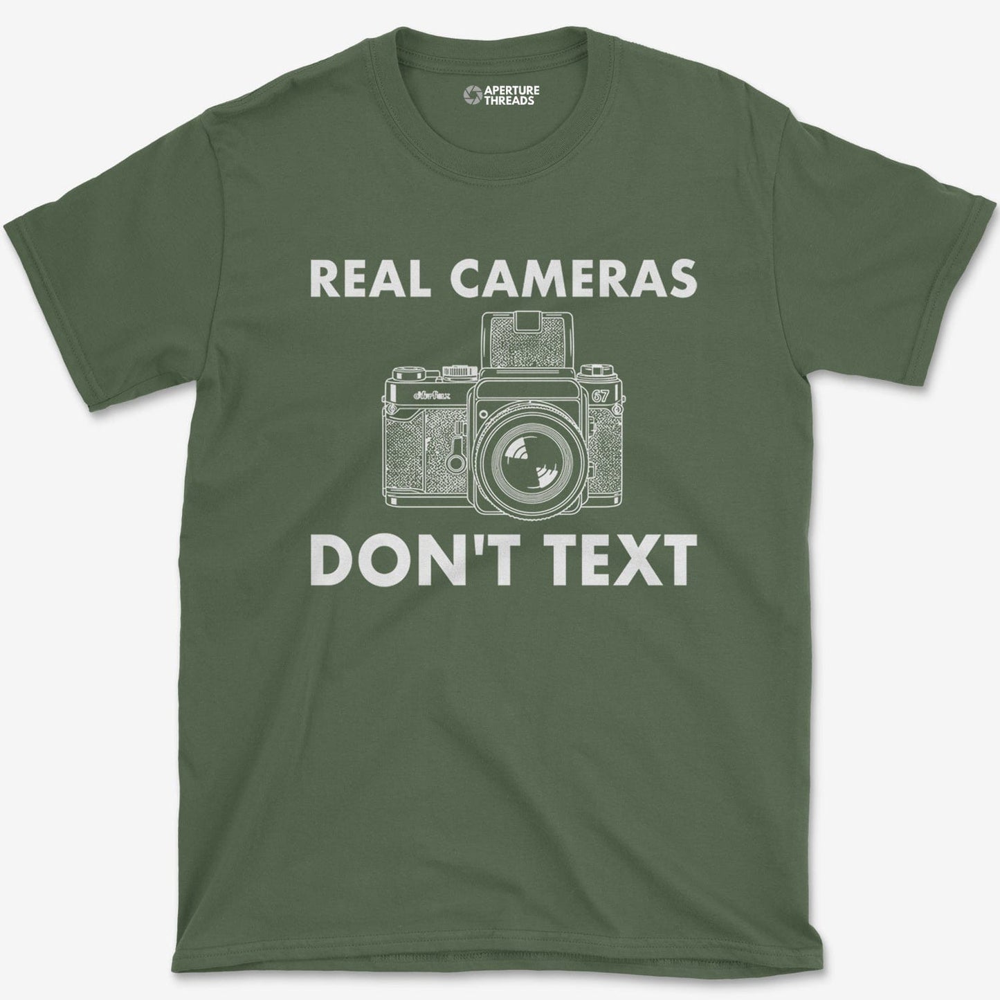 T-Shirt Military Green / S Cameras Don't Text T-Shirt