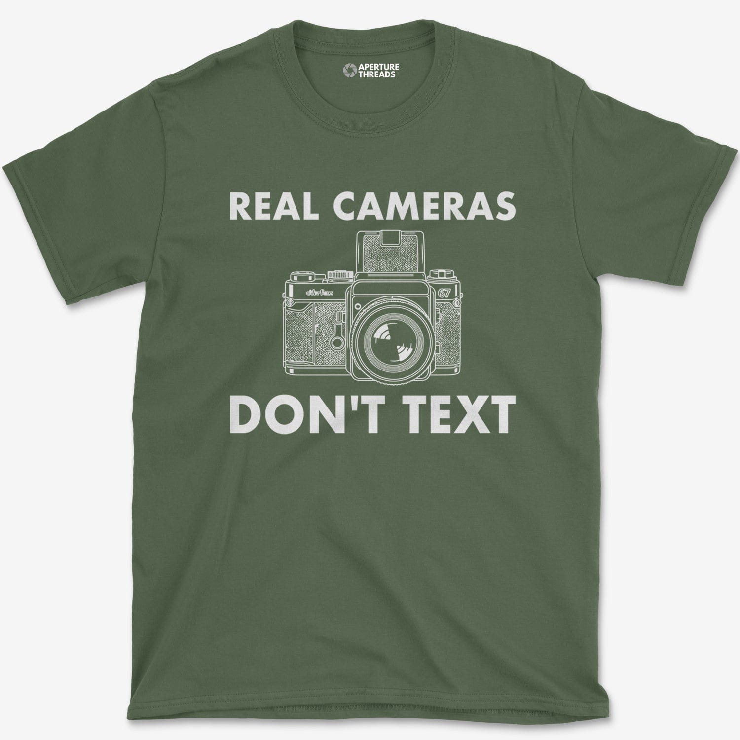 T-Shirt Military Green / S Cameras Don't Text T-Shirt