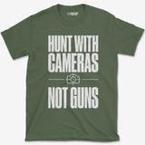 T-Shirt Military Green / S Cameras Not Guns - T-shirt