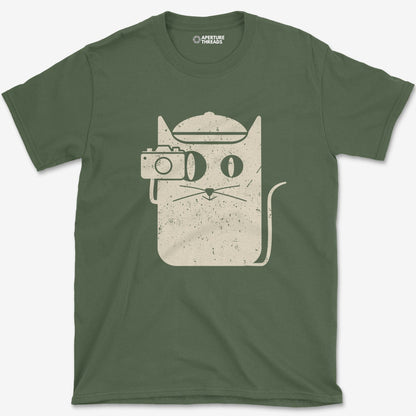 T-Shirt Military Green / S Cat Camera T-Shirt