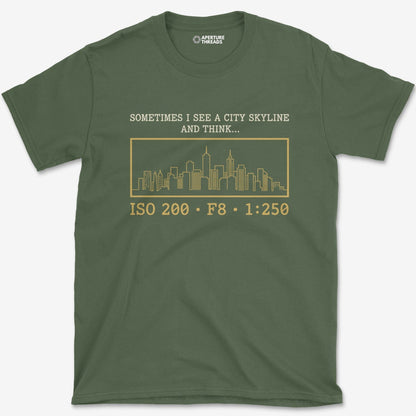 T-Shirt Military Green / S City Skyline T-Shirt