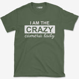 T-Shirt Military Green / S Crazy Camera Lady T-Shirt