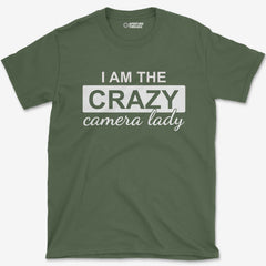 T-Shirt Military Green / S Crazy Camera Lady T-Shirt